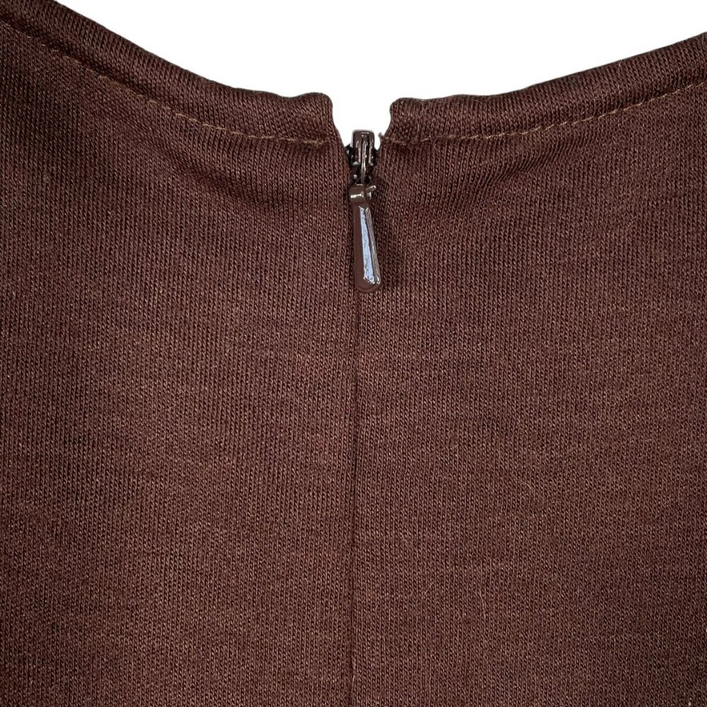 Ralph Lauren Blue Label Wool Sleeveless Brown Midi Sheath Dress Size 6 - Picture 6 of 11